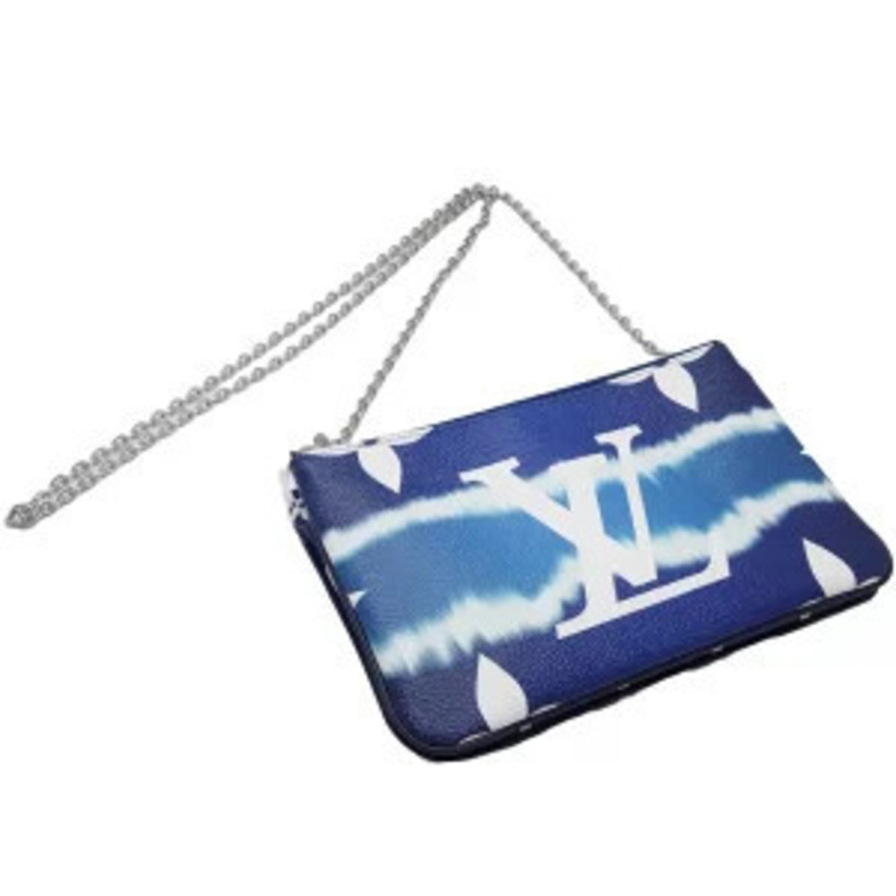 Louis Vuitton Shoulder Bag Zip Crossbody Double Pochette Blue